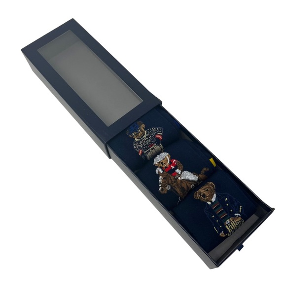 POLO RALPH LAUREN Mens Cortina Bear 3-Pack Socks Gift Set - Picture 2 of 13